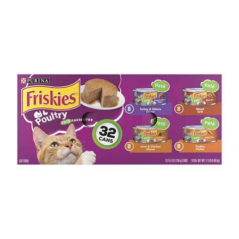 Purina Friskies Pate Wet Cat Food For Adult Cats Soft Poultry Variety