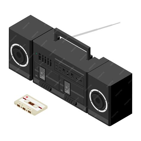 Premium Vector | Retro tape player vintage cassette music player old
