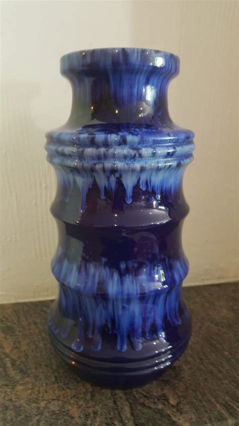 Scheurich Pagode West German Blue Pottery Floor Vase Fat Lava Etsy Espa A