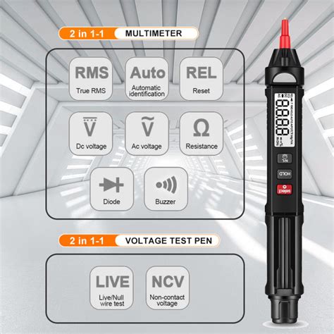 MUSTOOL MT008 2 IN 1 Digital Multimeter Voltage Test Pen Professional