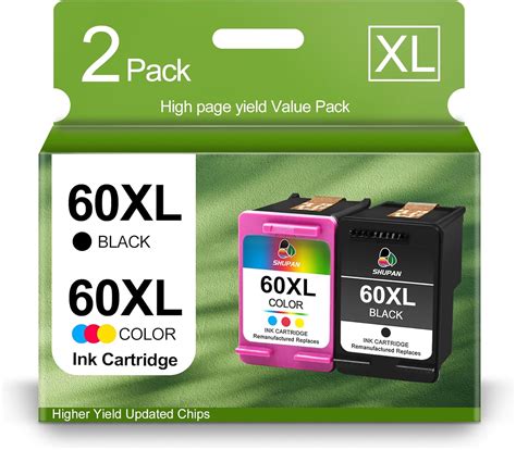 60xl Ink Cartridge Combo Pack Replacement For Hp 60 60 Xl Color And Black Works With Photosmart