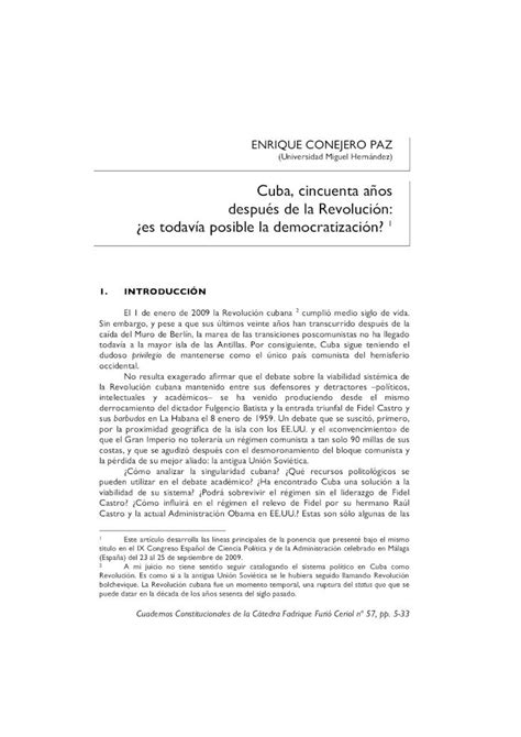 PDF Cuba cincuenta años después de la Revolución es todavía