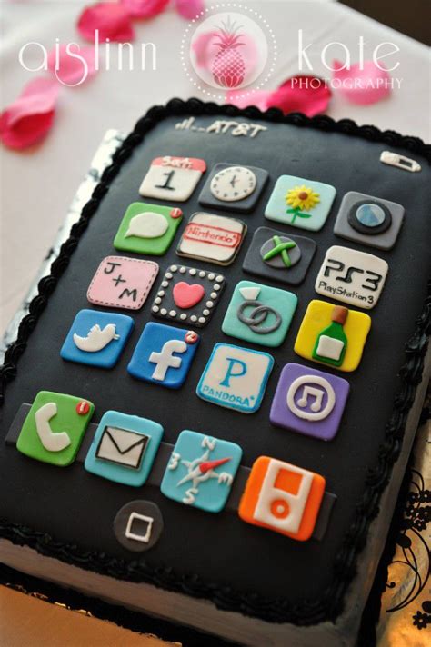 20 Best Cell Phone Cakes Images On Pinterest Iphone Cake Anniversary