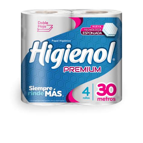 Papel Higienico Higienol Premium Doble Hoja 30 Metros X 4 Rollos Leburé