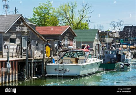 Michigan, Leelanau County, Leland Historic District aka Fishtown Stock ...