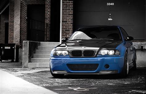 Hd Wallpaper Blue And Black Bmw E46 M3 Coupe Ladder Carbon Fiber