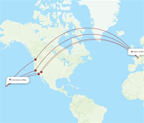 All Flight Routes From Paris To Honolulu Cdg To Hnl Flight Routes