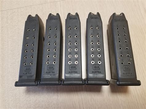 5 Glock 19 Oem 15 Round Magazines Ar15com