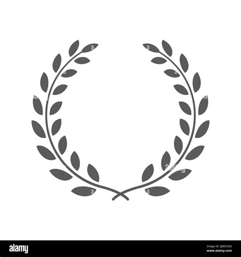 Laurel Wreath Black Vector Icon Frame Template With Leaves Stock Vector Image And Art Alamy