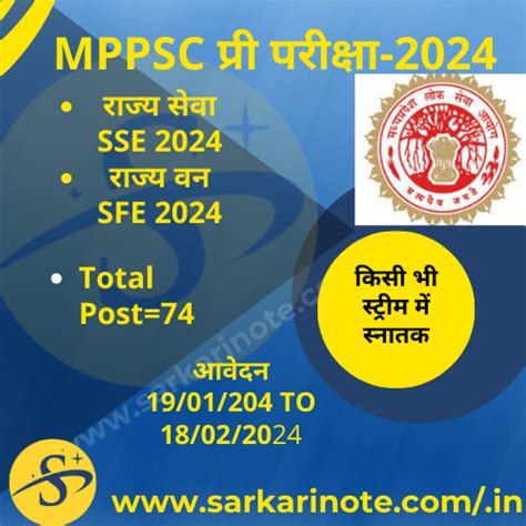 MPPSC Pre 2024 Online Form Apply Now For SSE SFE EXAM