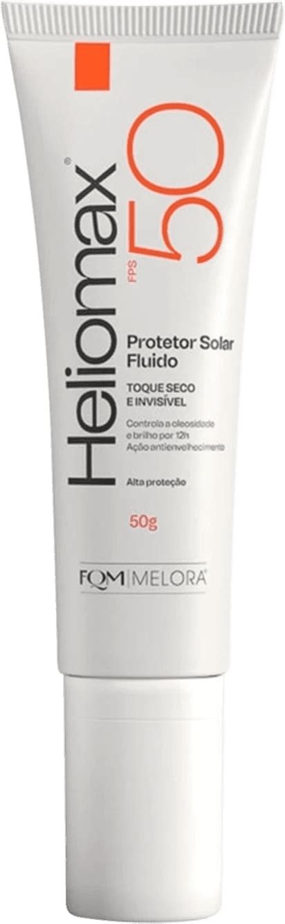 Protetor Solar Heliomax FPS 50 Fluido Sem Cor 50g