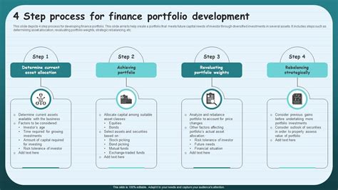 4 Step Process For Finance Portfolio Development Ppt Template