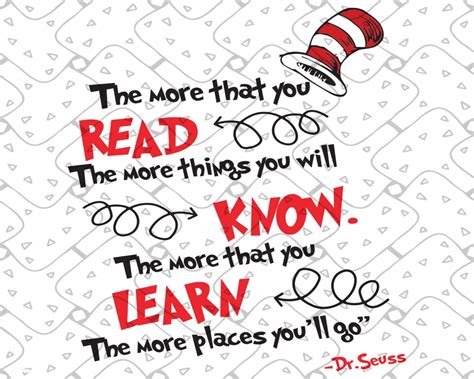 The More That You Read Svg Dr Seuss Svg Dr Seuss Vector Dr Etsy