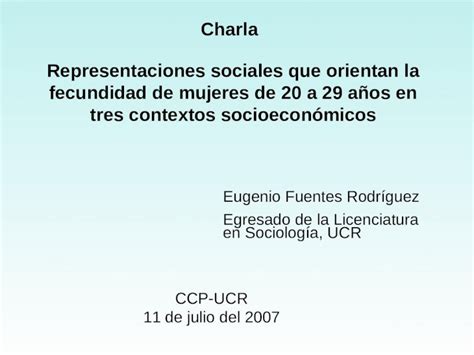 PPT Representaciones Sociales Que Orientan La Fecundidad De Mujeres