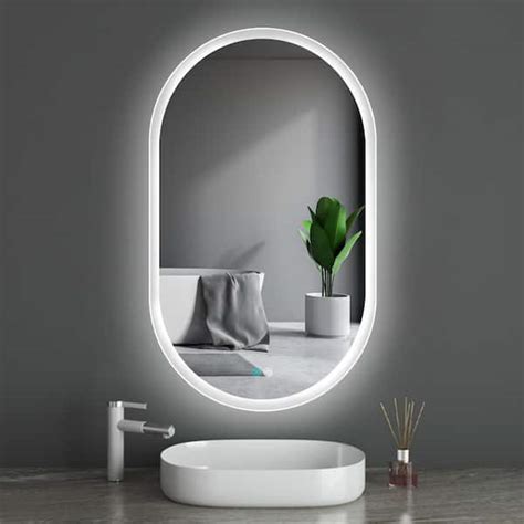 Zeafive 18 In W X 26 In H Oval Frameless Wall Mounted Bathroom Vanity