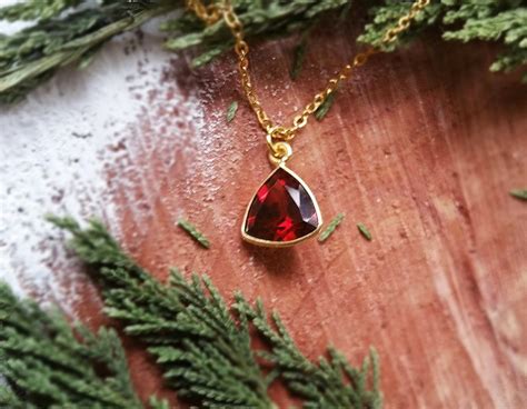 January Birthstone Necklace January Garnet Necklace Red - Etsy