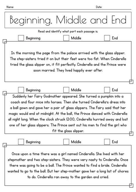 Beginning Middle And End Worksheets