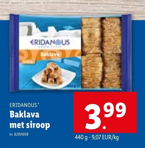 ERIDANOUS Baklava Met Siroop Promotie Bij Lidl