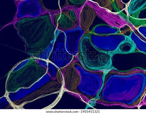 Neuro Graphic Black Abstract Digital Multicolor Stock Illustration