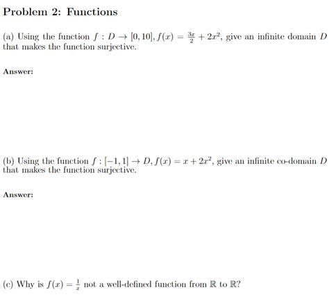 Solved A Using The Function F D→[0 10] F X 23x 2x2 Give