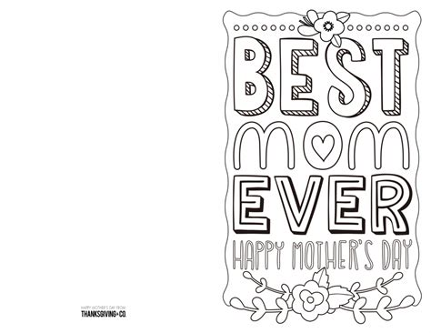 Free Printable Mothers Day Cards To Color - Printable Card Free