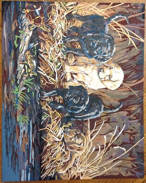 Turtle Hunters Labrador Puppies At Stream 20 X16 Paint By