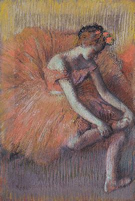 Dancer Adjusting Her Shoe Edgar Degas Painting Reproduction 11882