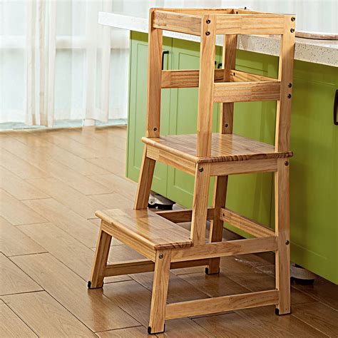 Buy Kids Kitchen Step Stool With Safety Railwooden Toddler Standing