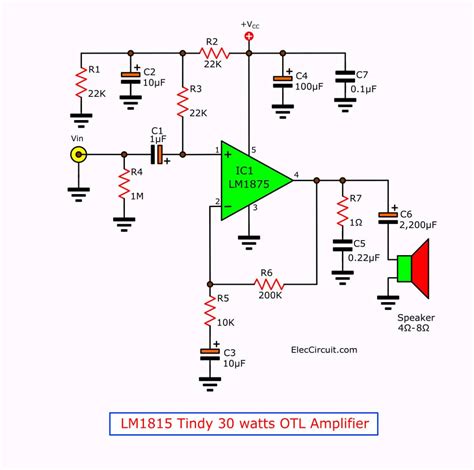 LM1875 Datasheet Pinout HIFi Audio Amplifier Circuit ElecCircuit