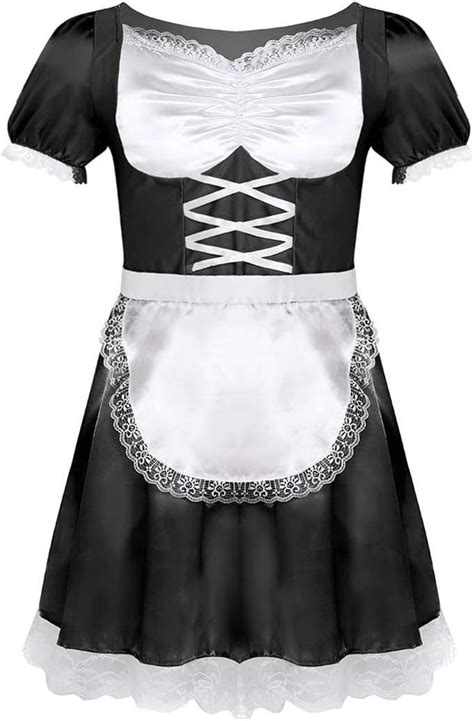 Yeahdor Mens Sissy French Maid Uniforms Fancy Dress