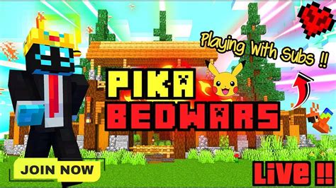 Playing Bedwars With Subscriber S Till 7 Winstreak On Pika Network Live