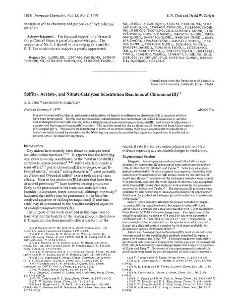 Pdf Sulfite Acetate And Nitrate Catalyzed Substitution Reactions