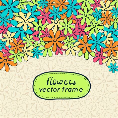 Premium Vector Doodle Flowers Frame