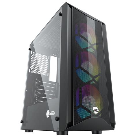 Gabinete Gamer Ninja Folha Rgb Vidro Temperado Atx Open Box