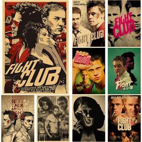 Fight Club Movie Posters Brad Pitt Film Kraft Paper Prints Posters