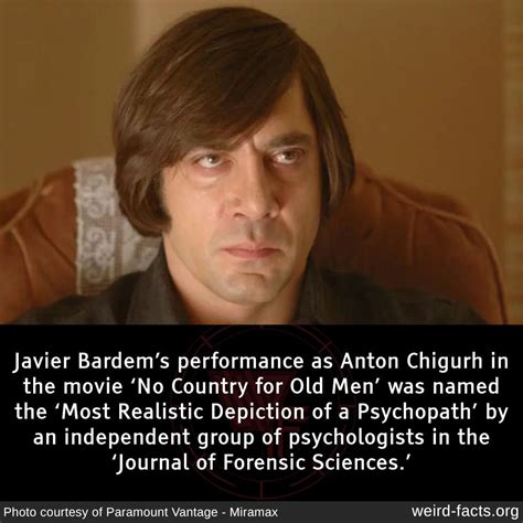 Javier Bardems Performance As Anton Chigurh In The Movie ‘no Country For Old Men Was Named The