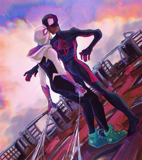 Gwen And Miles Spiderman And Spider Gwen Spiderman Art Marvel Spider Gwen