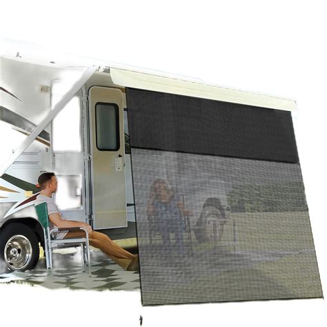 RV Awning Sun Shade Screen Mesh Bottom 600D Oxford Top Screen Sun