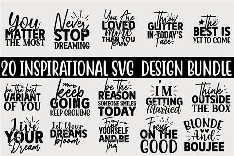 Inspirational SVG Quotes Design Bundle Bundle Creative Fabrica