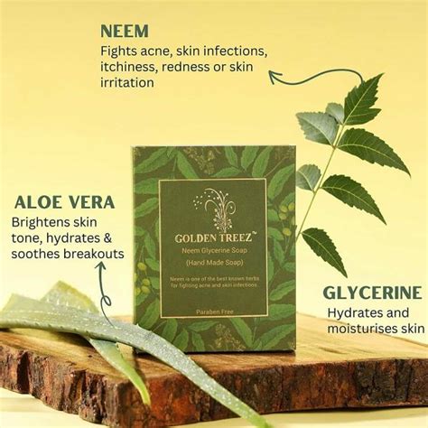 Golden Treez Neem Soap Neem Leaves And Neem Essential Oil Bath Soap 115g Pack Of 2 Jiomart