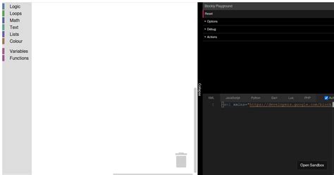 Blockly Playground Forked Codesandbox