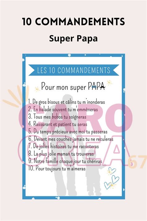 10 commandements Super Papa à télécharger et à imprimer à Etsy France