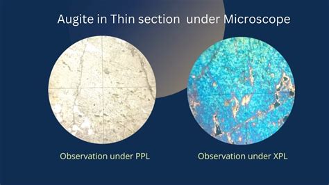 Augite pyroxene Thin section under microscope | Optical properties of a ...