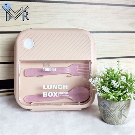 Jual KOTAK MAKAN TEMPAT BEKAL MAKAN LUNCH BOX KOTAK FREE SENDOK