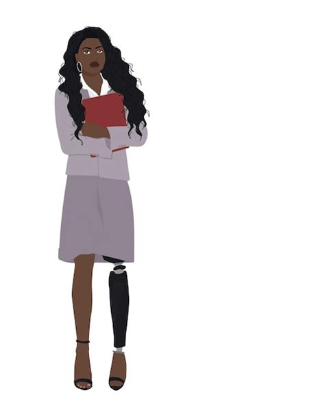 Premium Vector Business Woman With Prosthetic Leg