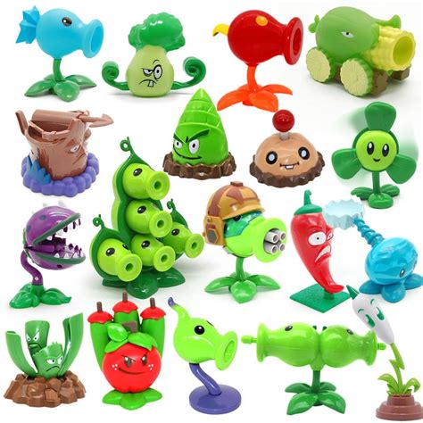 Plants Vs Zombies Toys Set Series Pea Shooting Anime Action Figures Zombie Soft Silicone