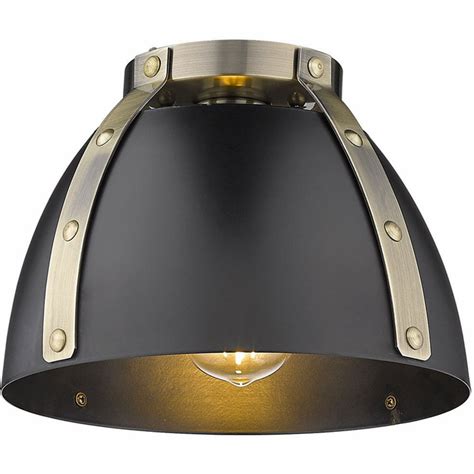 Golden Lighting 6928 Fm Ab Blk Aldrich Contemporary Aged Brass Overhead