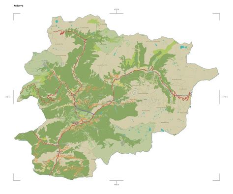 Andorra Shape On White Topo Humanitarian Stock Illustration