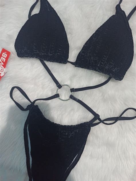 Shein One Piece Velvet Bikini Swimsuit On Carousell