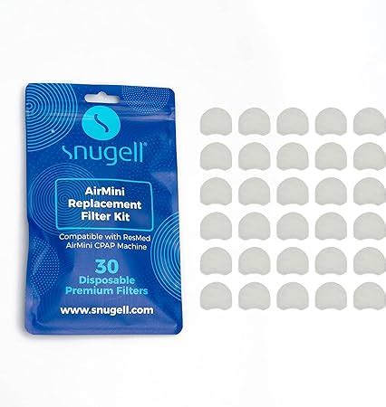 Replacement AirMini CPAP Filter By Snugell 30 Pack Compatible With